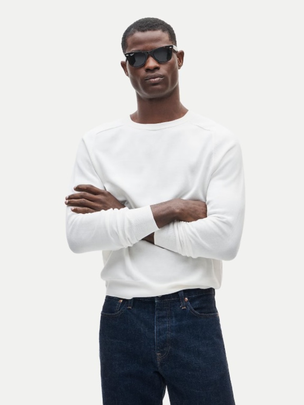 J. Crew Ivory Crewneck Sweater - Men's